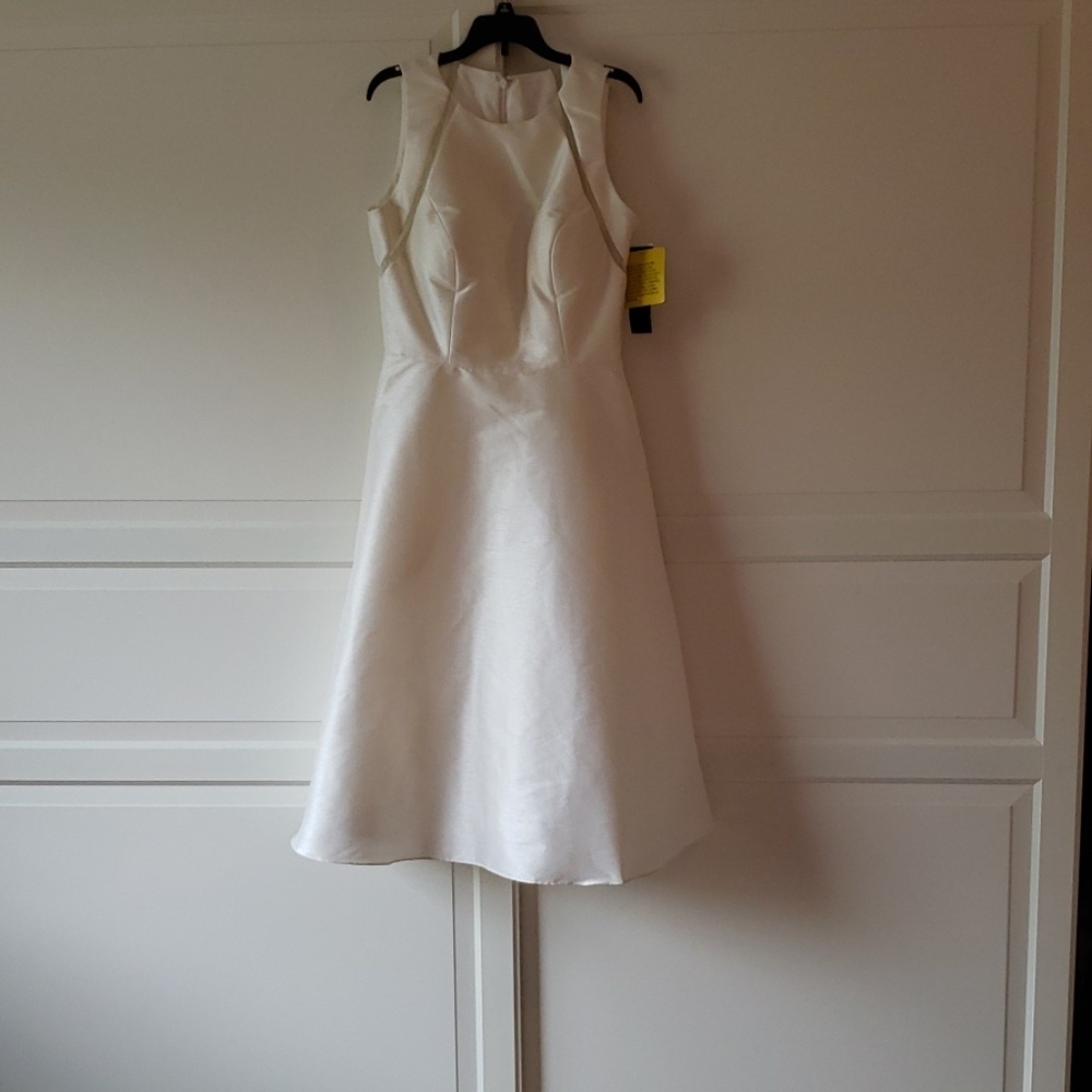 ๐ Alfred Sung Dupioni sleeveless dress Sz 8 - Picture 6 of 6